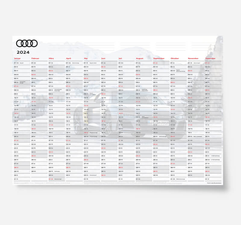 Audi Jahresplaner 2024 DIN A1