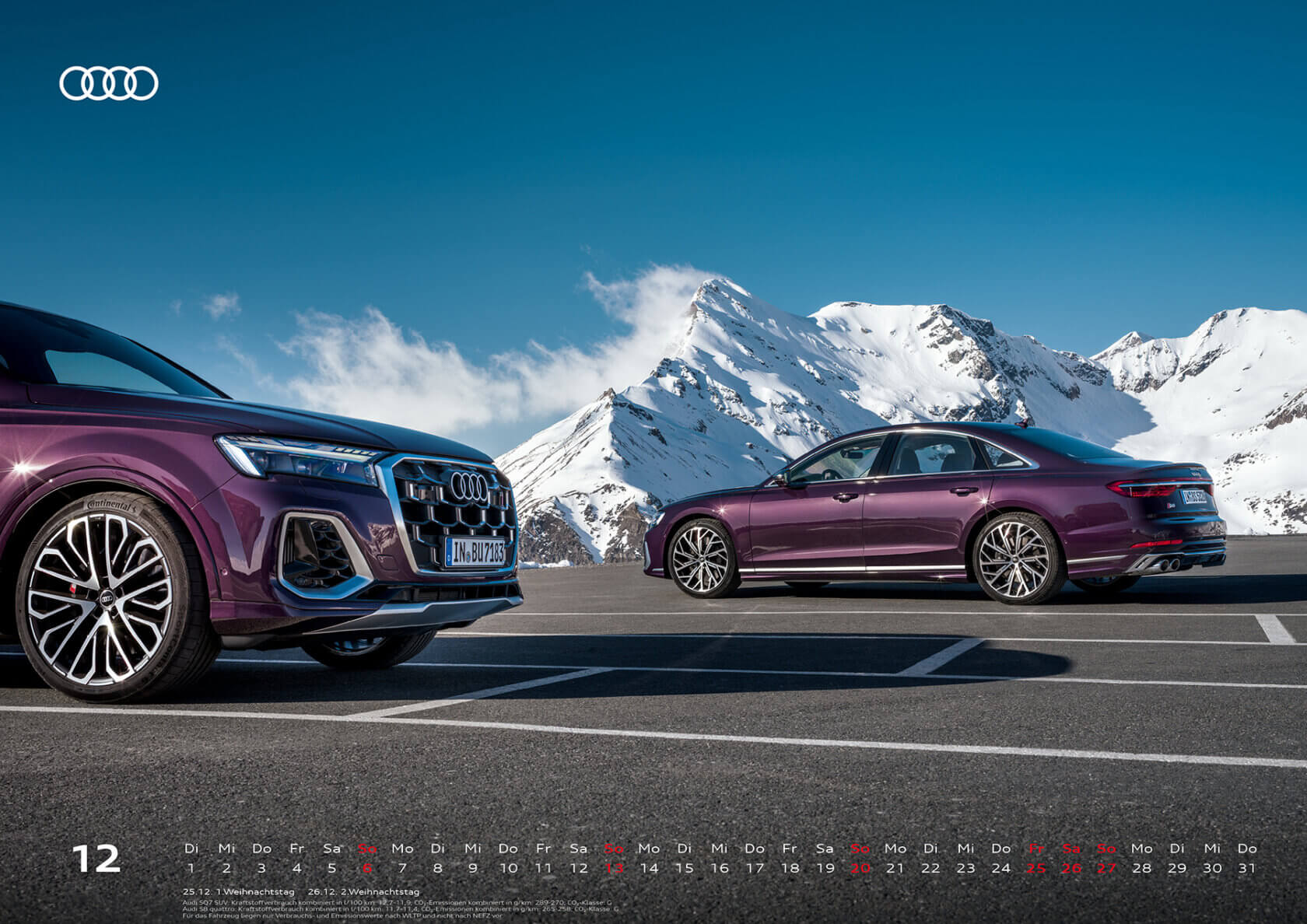 Audi Kalender 2026 - DIN A2 - Dezember