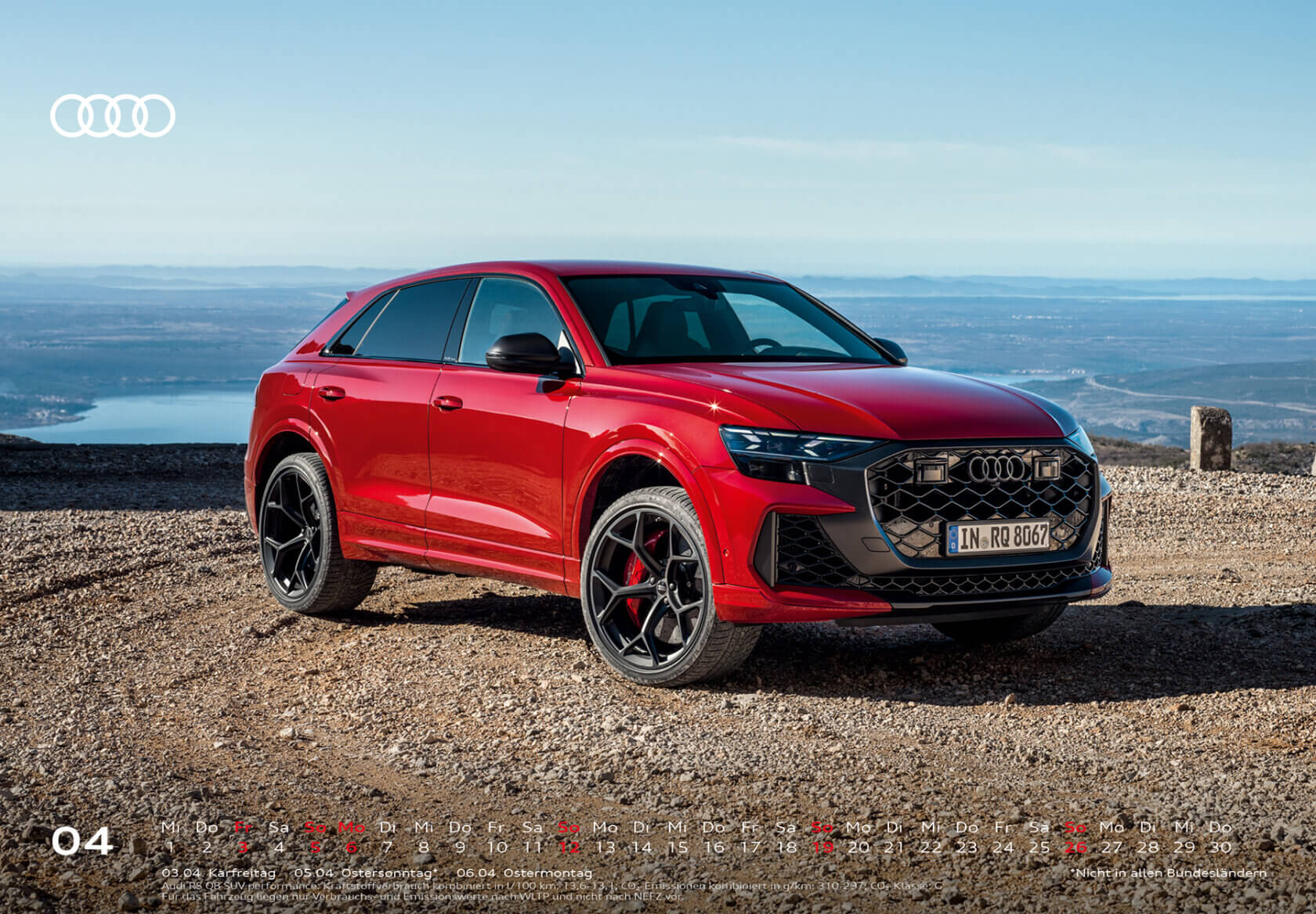 Audi Tischkalender 2026, April