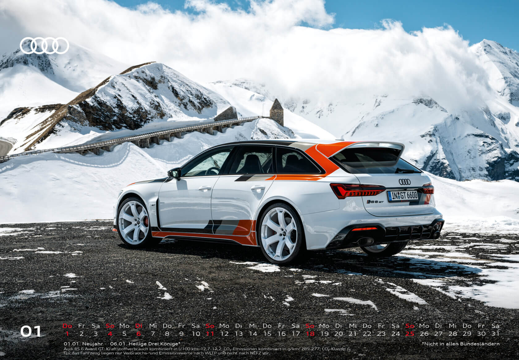 Audi Tischkalender 2026, Januar