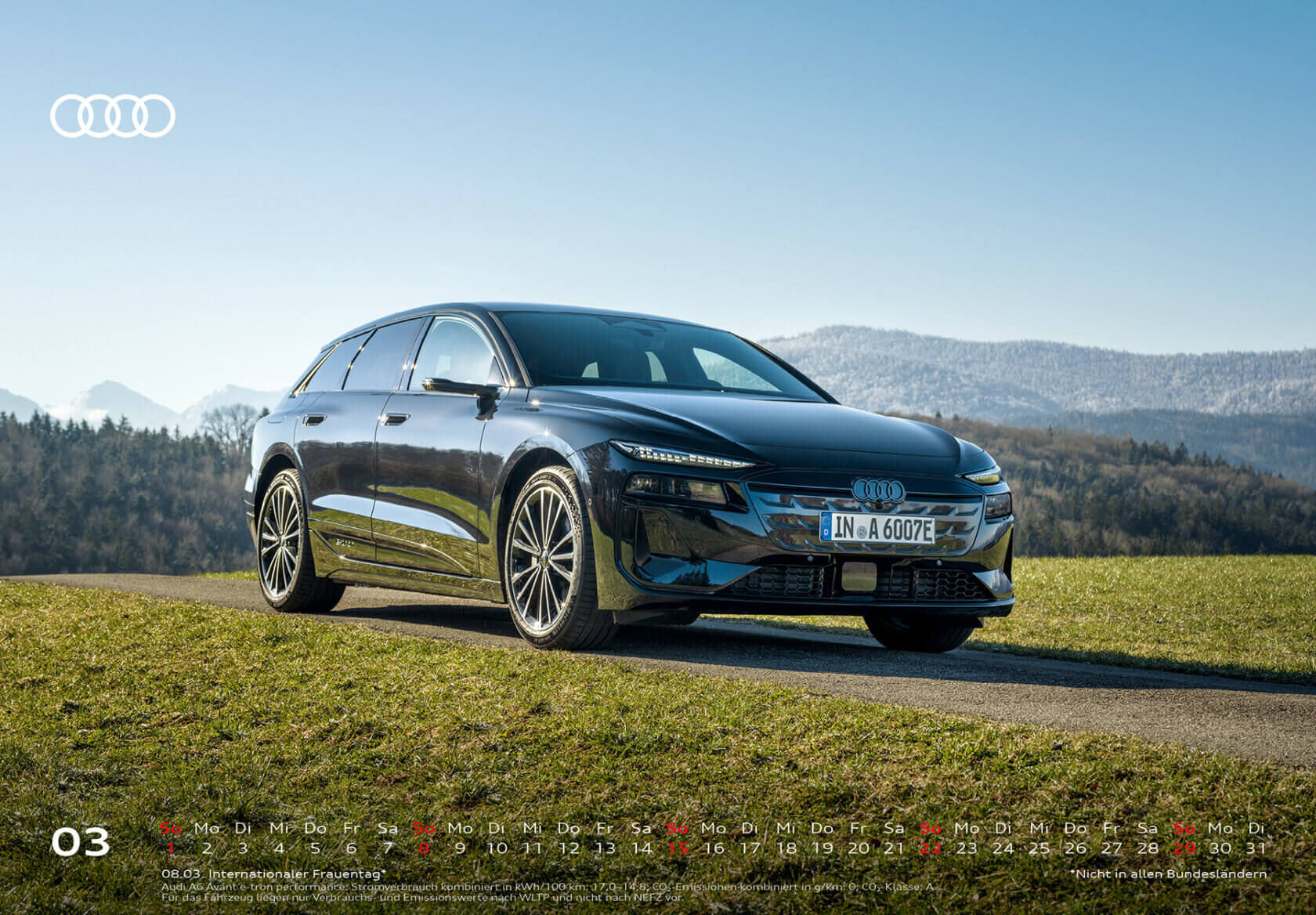 Audi Tischkalender 2026, März