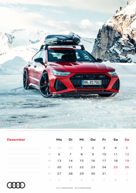 Audi Kalender 2021 - DIN A3 / Audi RS7 Sportback