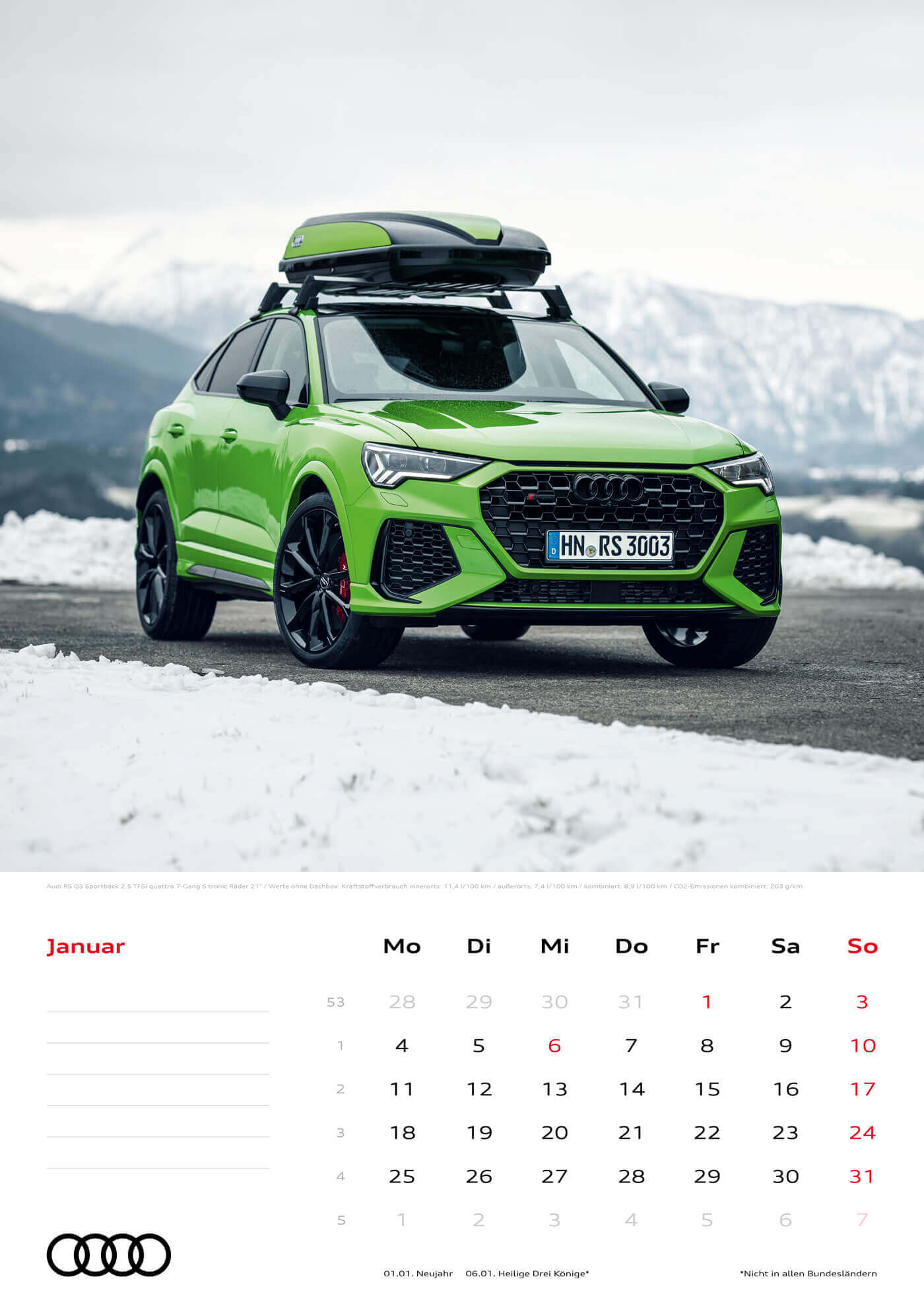 Audi Kalender 2021 - DIN A3 / Audi RSQ3 Sportback