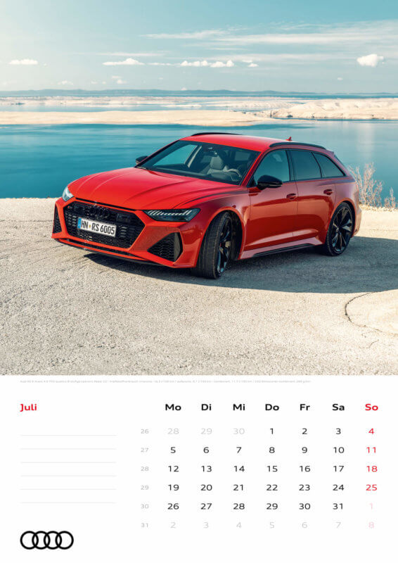 Audi Kalender 2021 - DIN A3 / Audi RS6 Avant