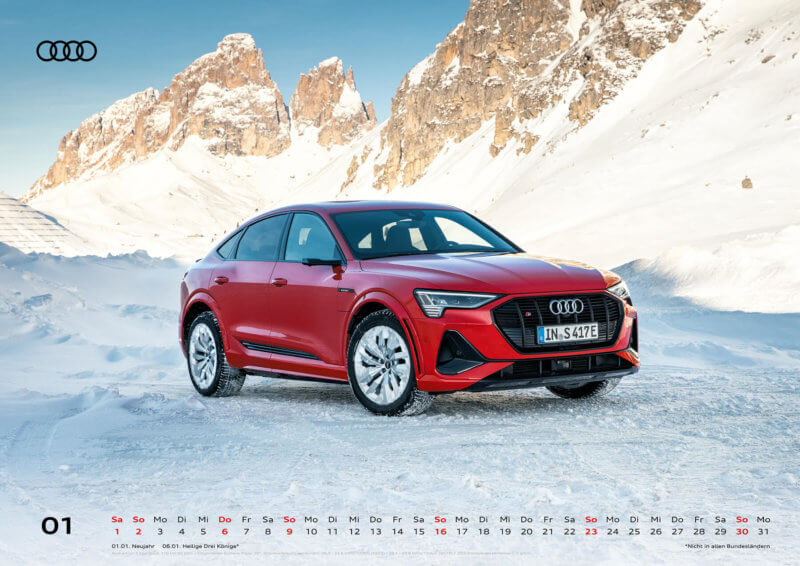 Audi Wandkalender 2022 A2 Januar