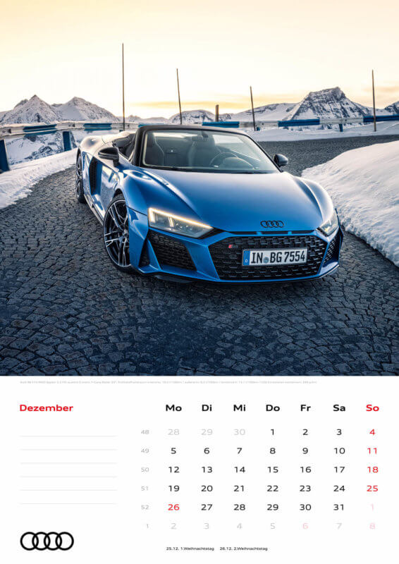 Audi Kalender 2022 A3 Dezember