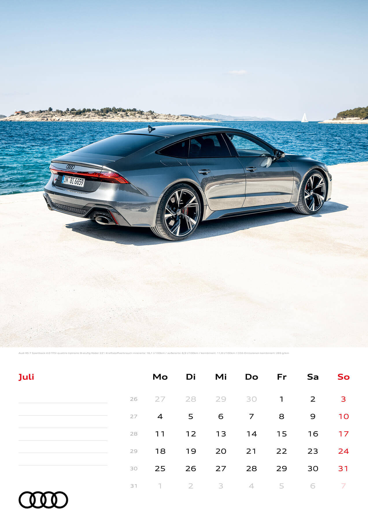 Audi Kalender 2022 A3 Juli