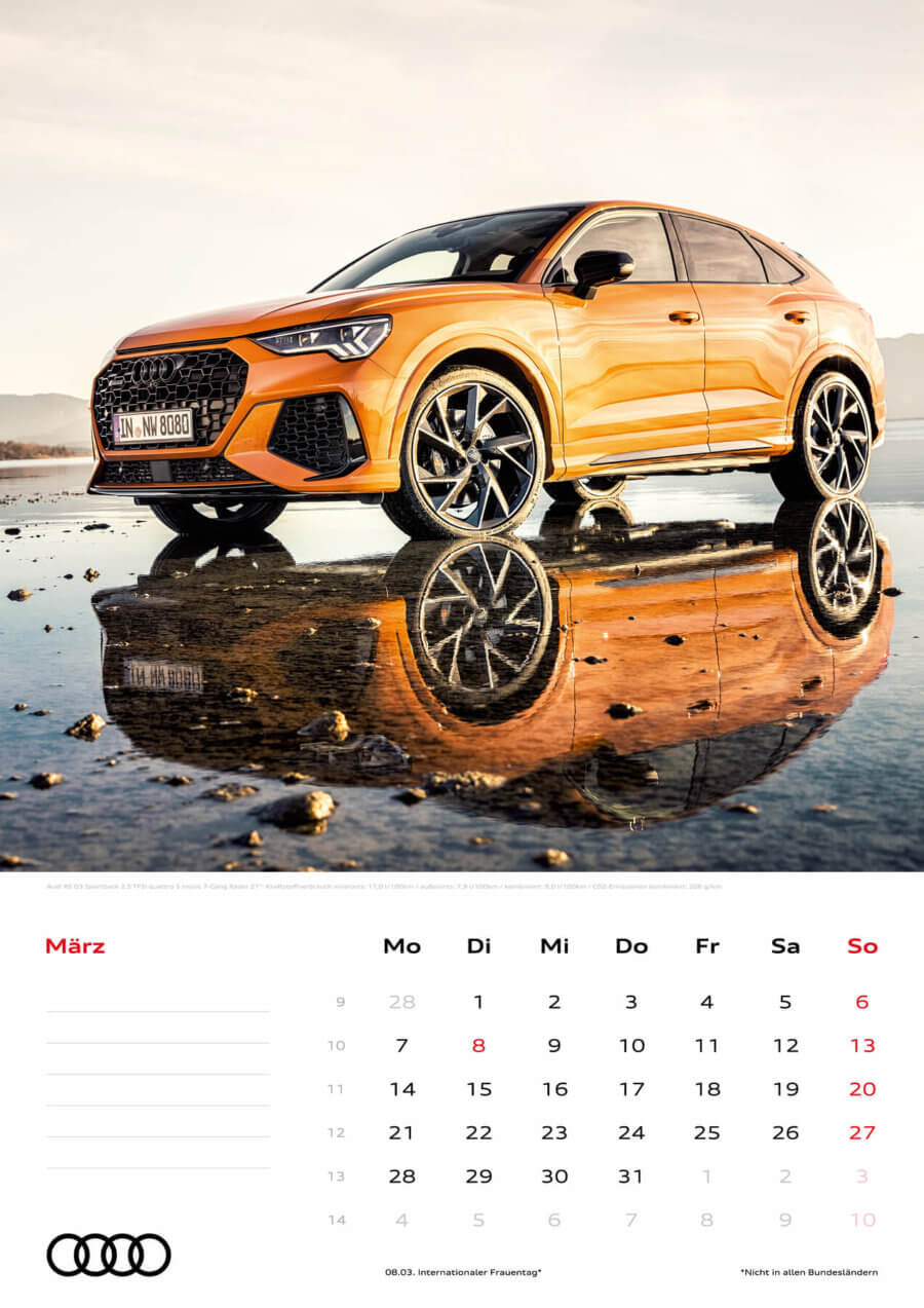 Audi Kalender 2022, DIN A3 - Officially licensed by AUDI AG