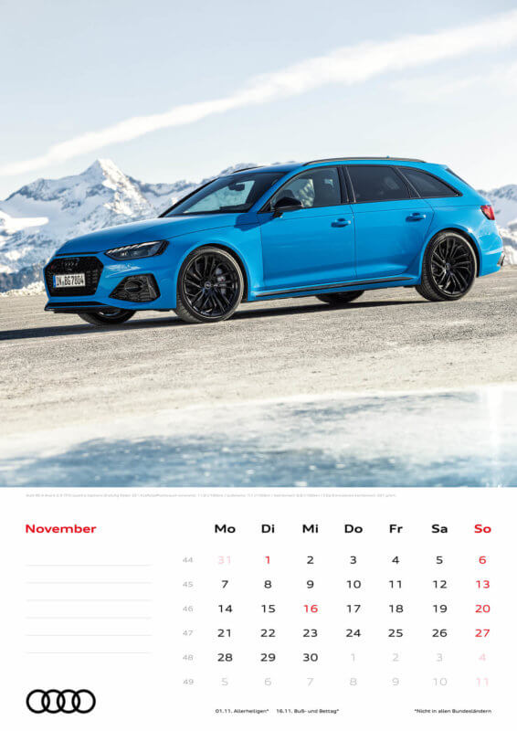 Audi Kalender 2022 A3 November