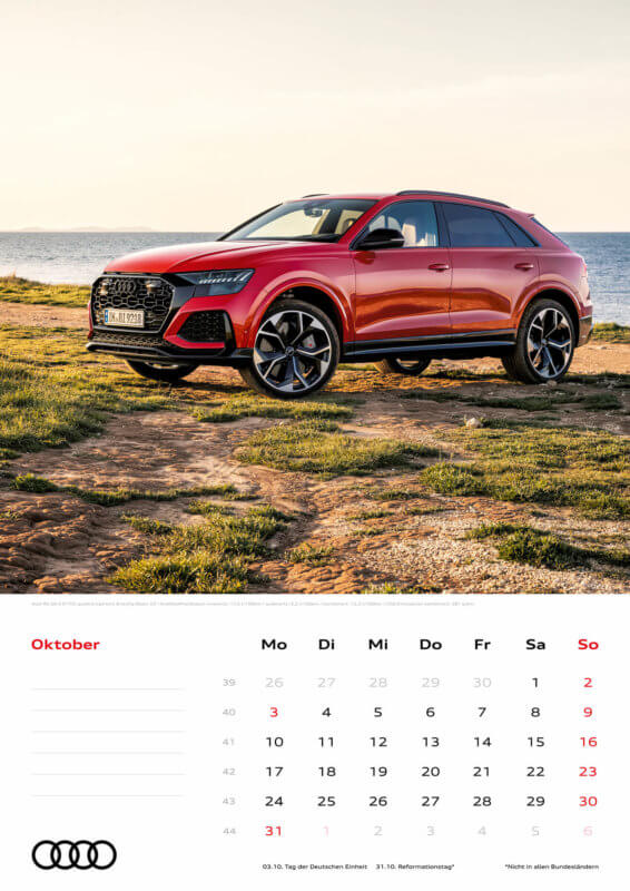 Audi Kalender 2022 A3 Oktober