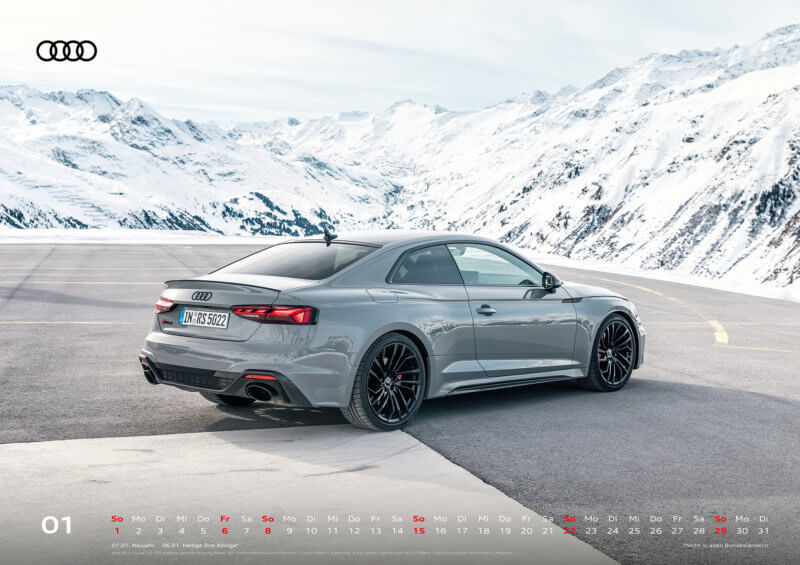 Audi Wandkalender 2023 A2 Januar