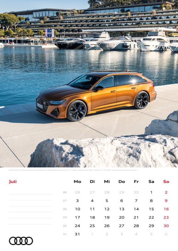 Audi Wandkalender 2023 A3 Juli