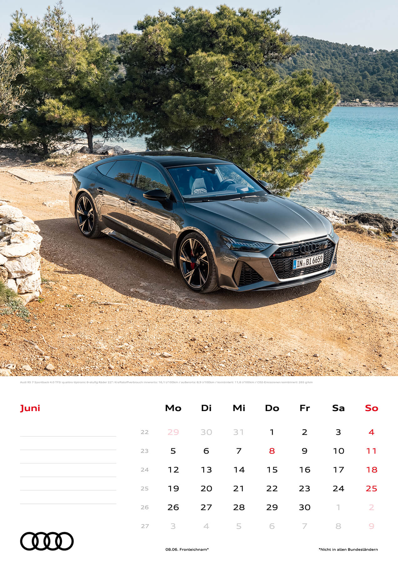 Audi Wandkalender 2023 A3 Juni