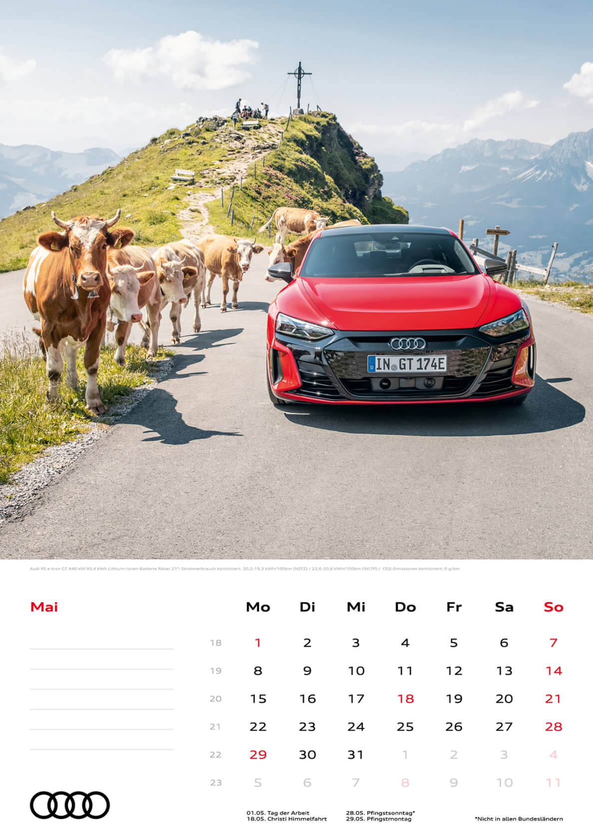 Audi Kalender 2023, DIN A3 - Officially licensed by AUDI AG