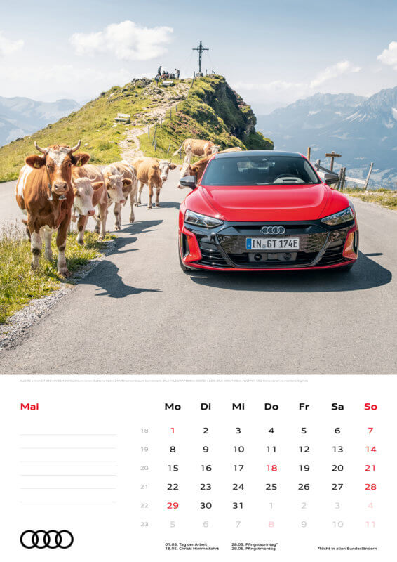Audi Wandkalender 2023 A3 Mai