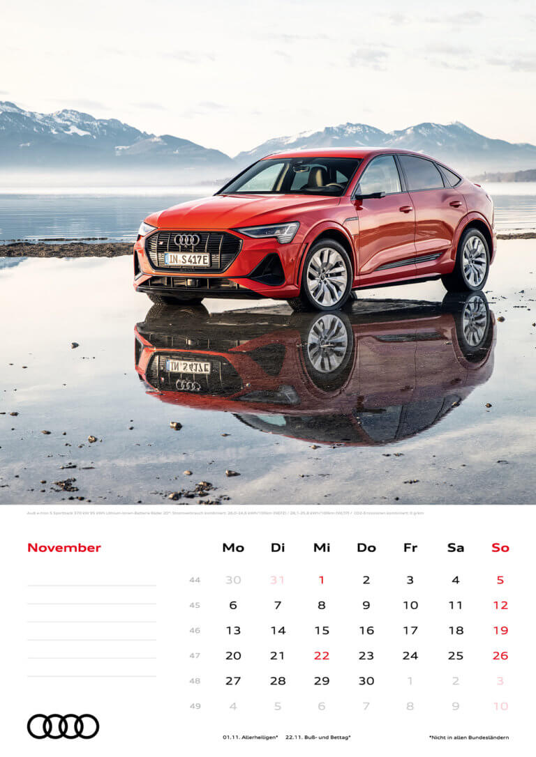 Audi Kalender 2023, DIN A3 - Officially licensed by AUDI AG