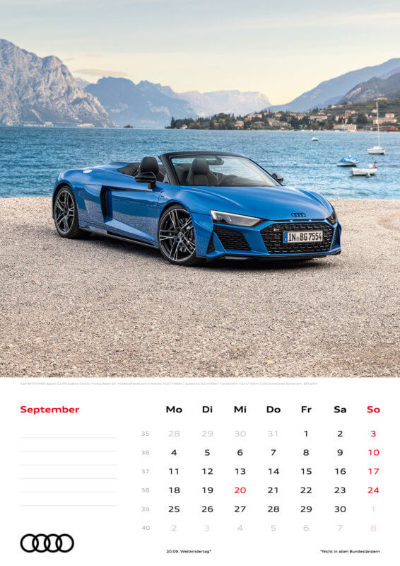 Audi Wandkalender 2023 A3 September