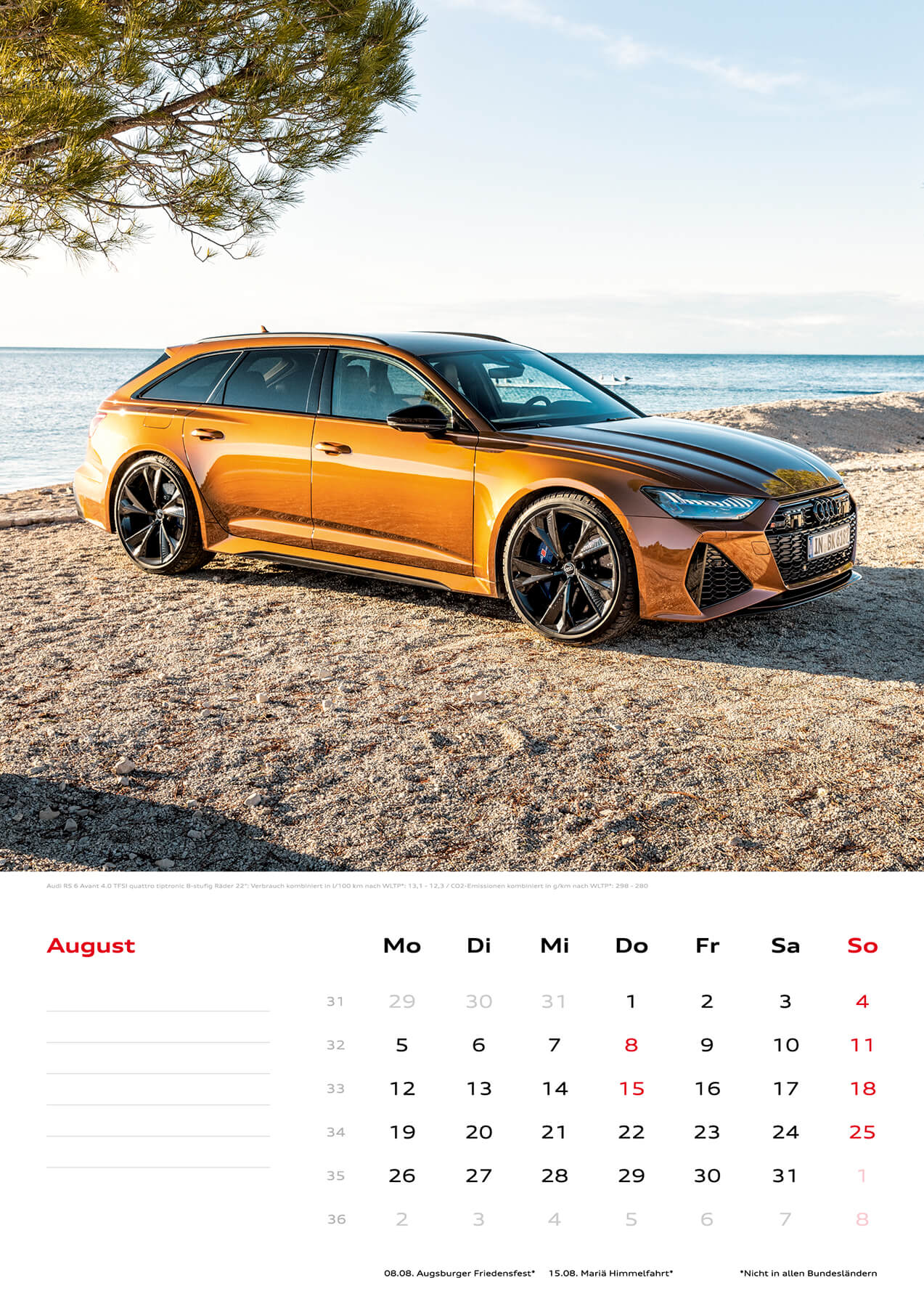 Audi Kalender 2024 DIN A3 - August