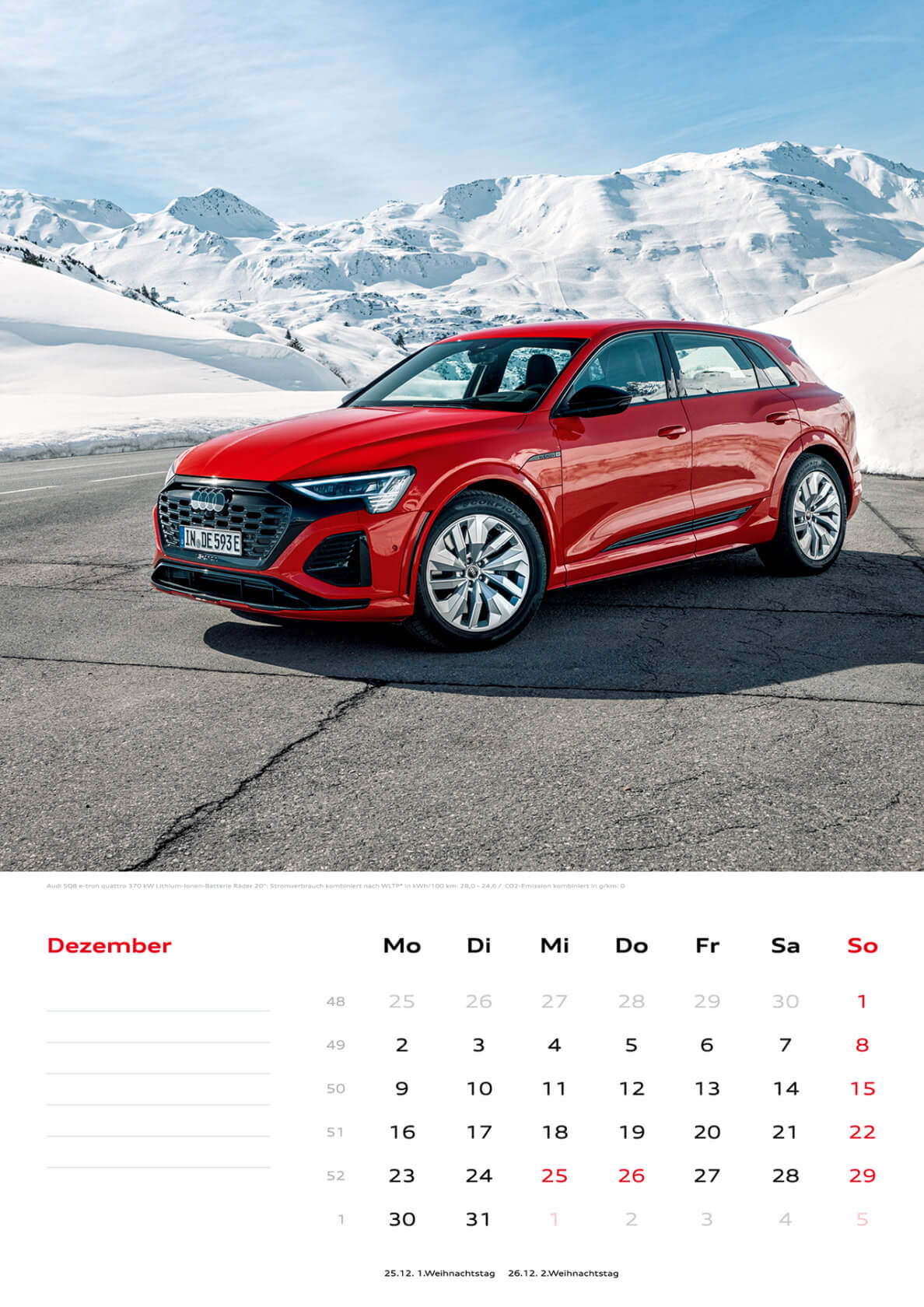 Audi Kalender 2024, DIN A3 Officially licensed by AUDI AG