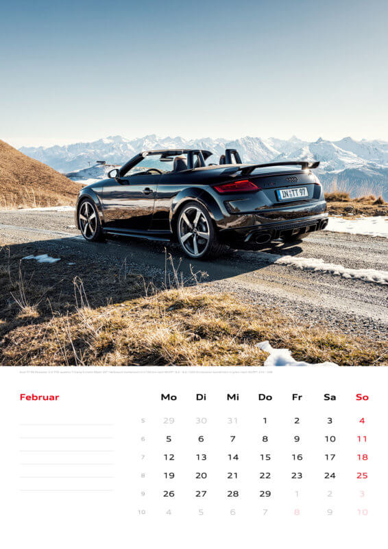 Audi Kalender 2024 DIN A3 - Februar