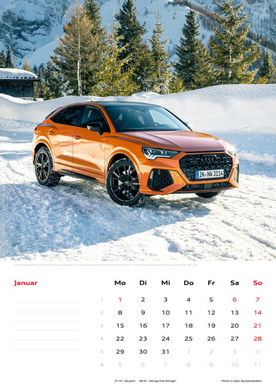 Audi Kalender 2024 DIN A3 - Januar