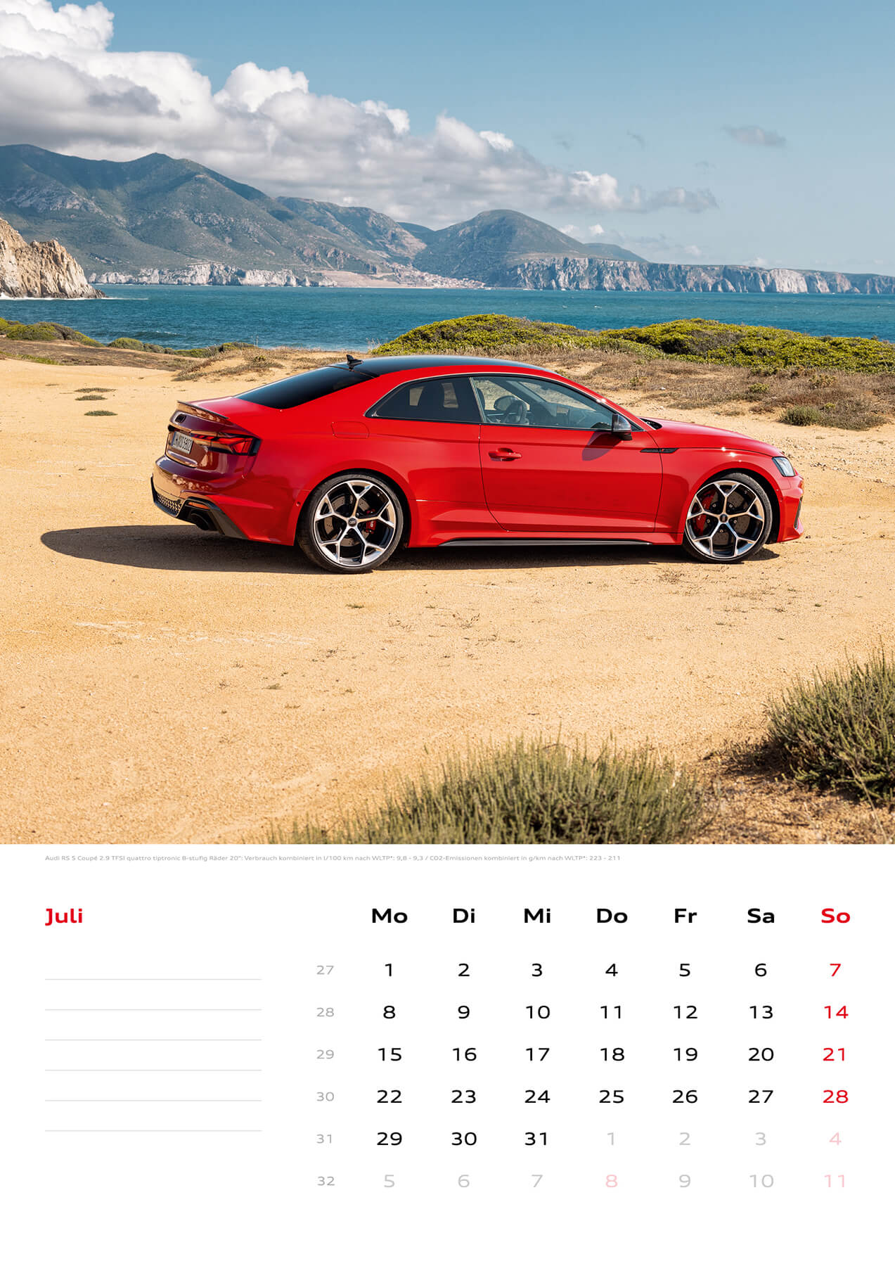 Audi Kalender 2024 DIN A3 - Juli