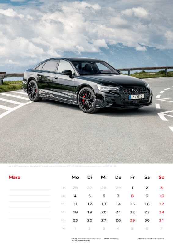 Audi Kalender 2024 DIN A3 - März