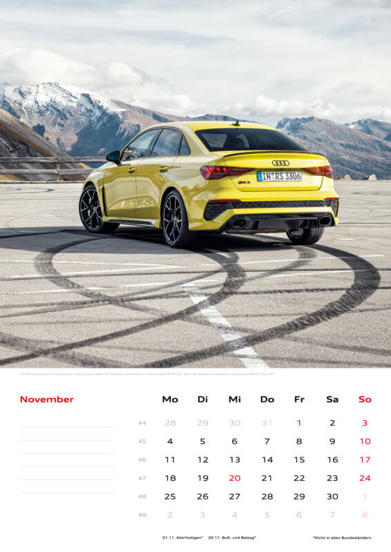 Audi Kalender 2024 DIN A3 - November