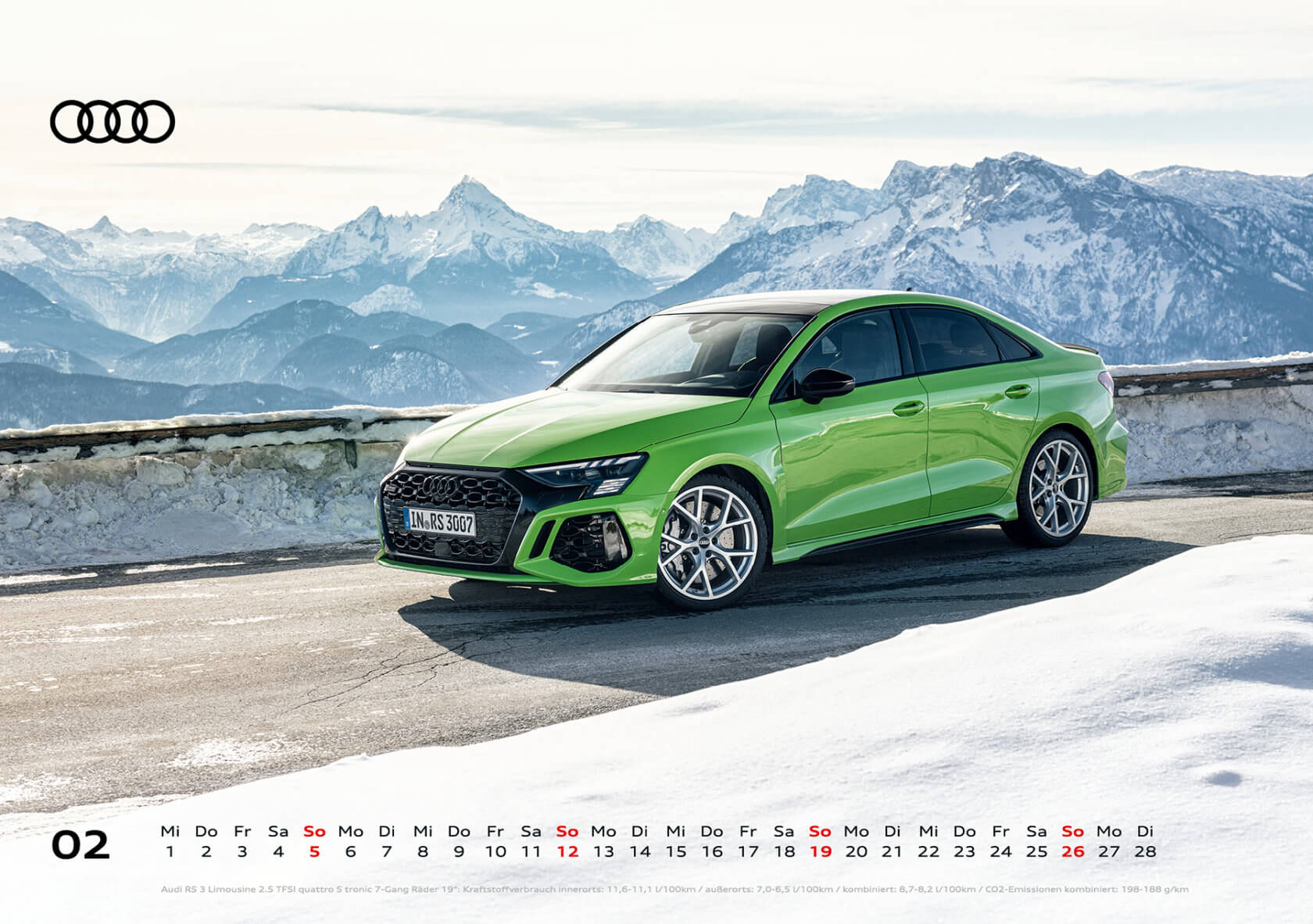 Audi Tischkalender 2023 DIN A5 Februar