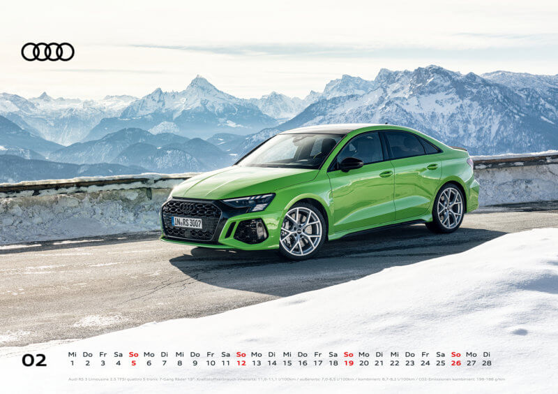 Audi Tischkalender 2023 DIN A5 Februar