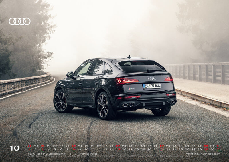 Audi Tischkalender 2023 DIN A5 Oktober