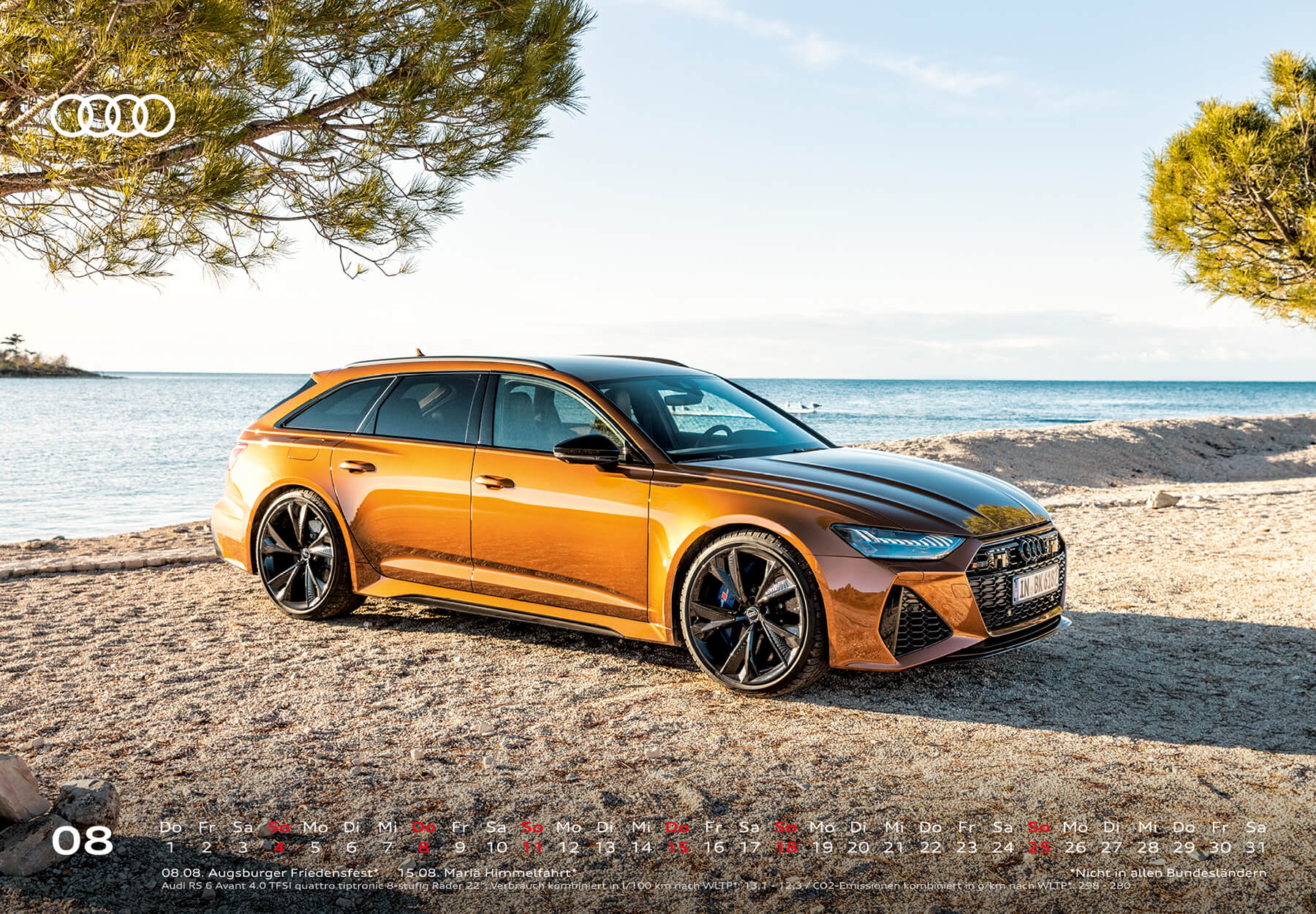 Audi Tischkalender 2024 DIN A5 August