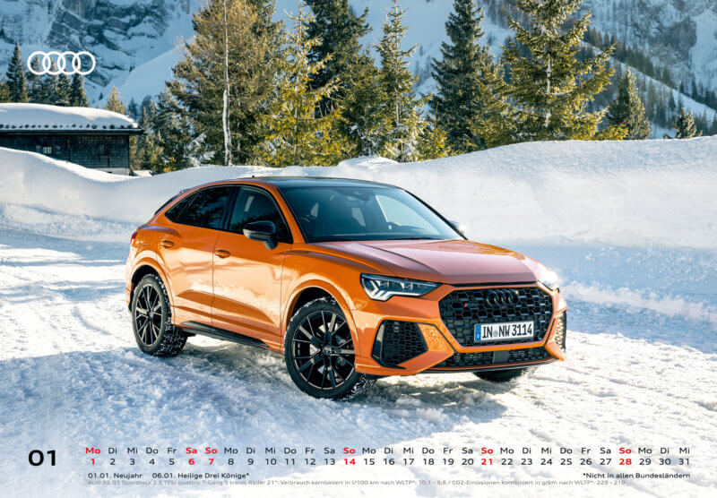 Audi Tischkalender 2024 DIN A5 Januar
