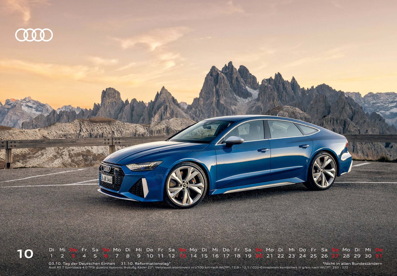 Audi Tischkalender 2024 DIN A5 Oktober