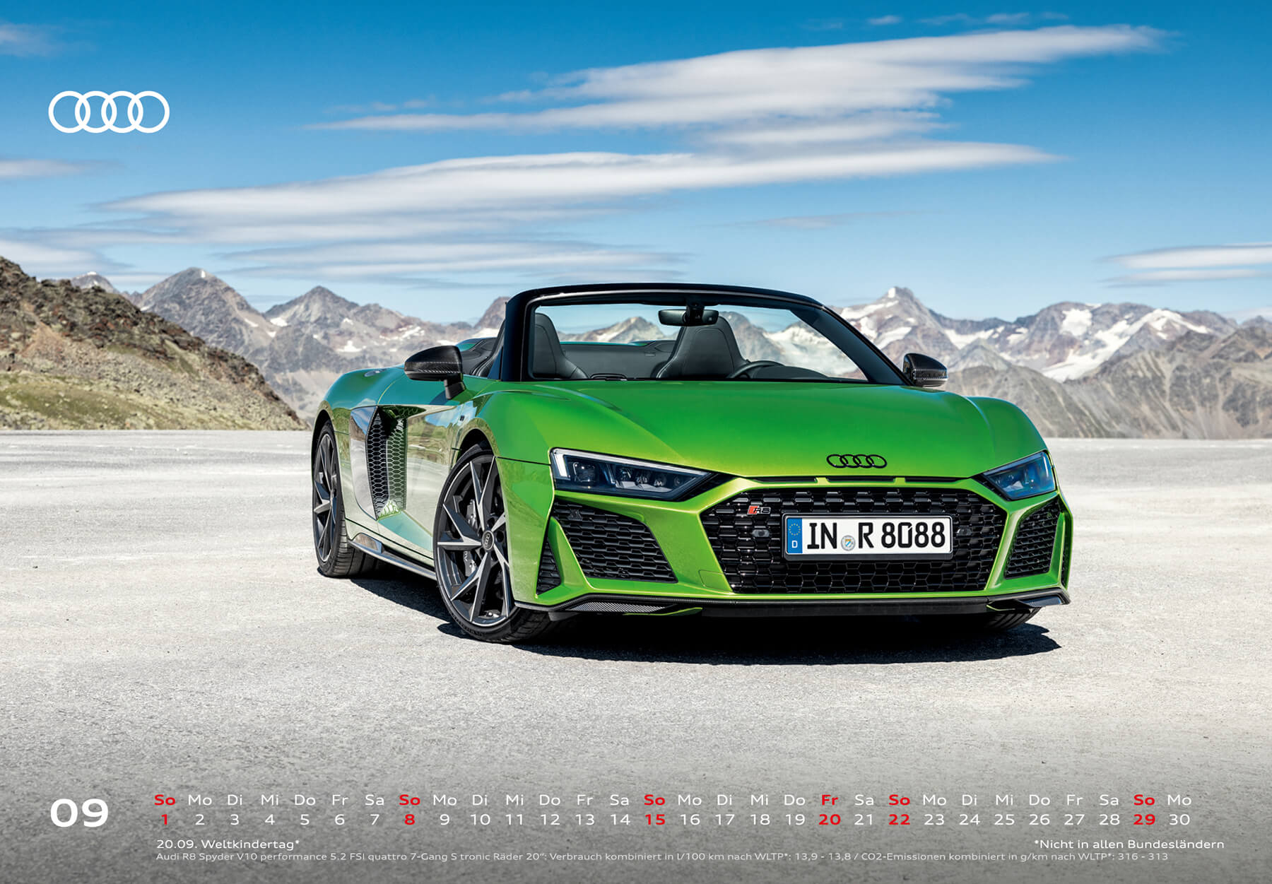 Audi Tischkalender 2024 DIN A5 September