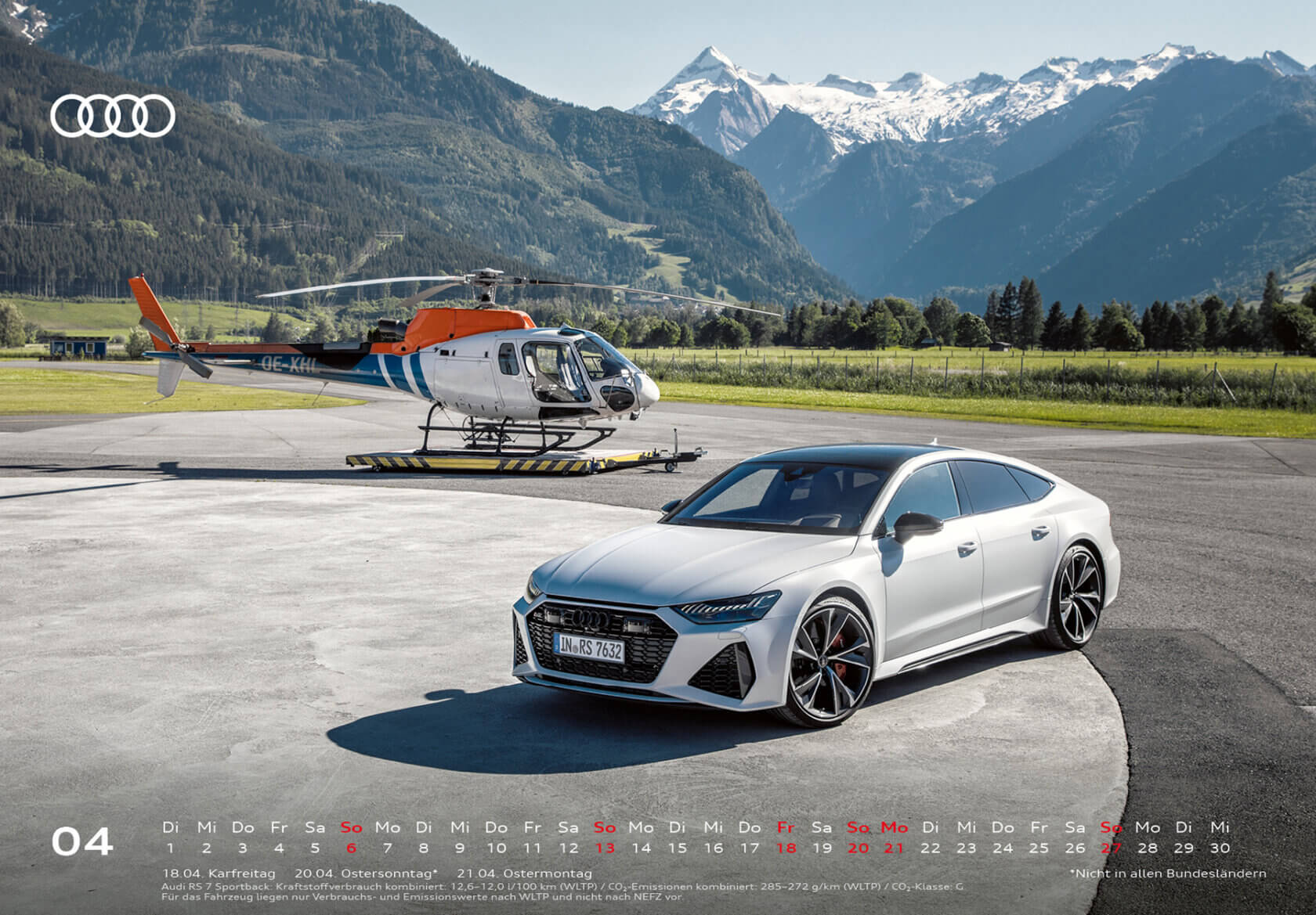 Audi Tischkalender 2025 - April