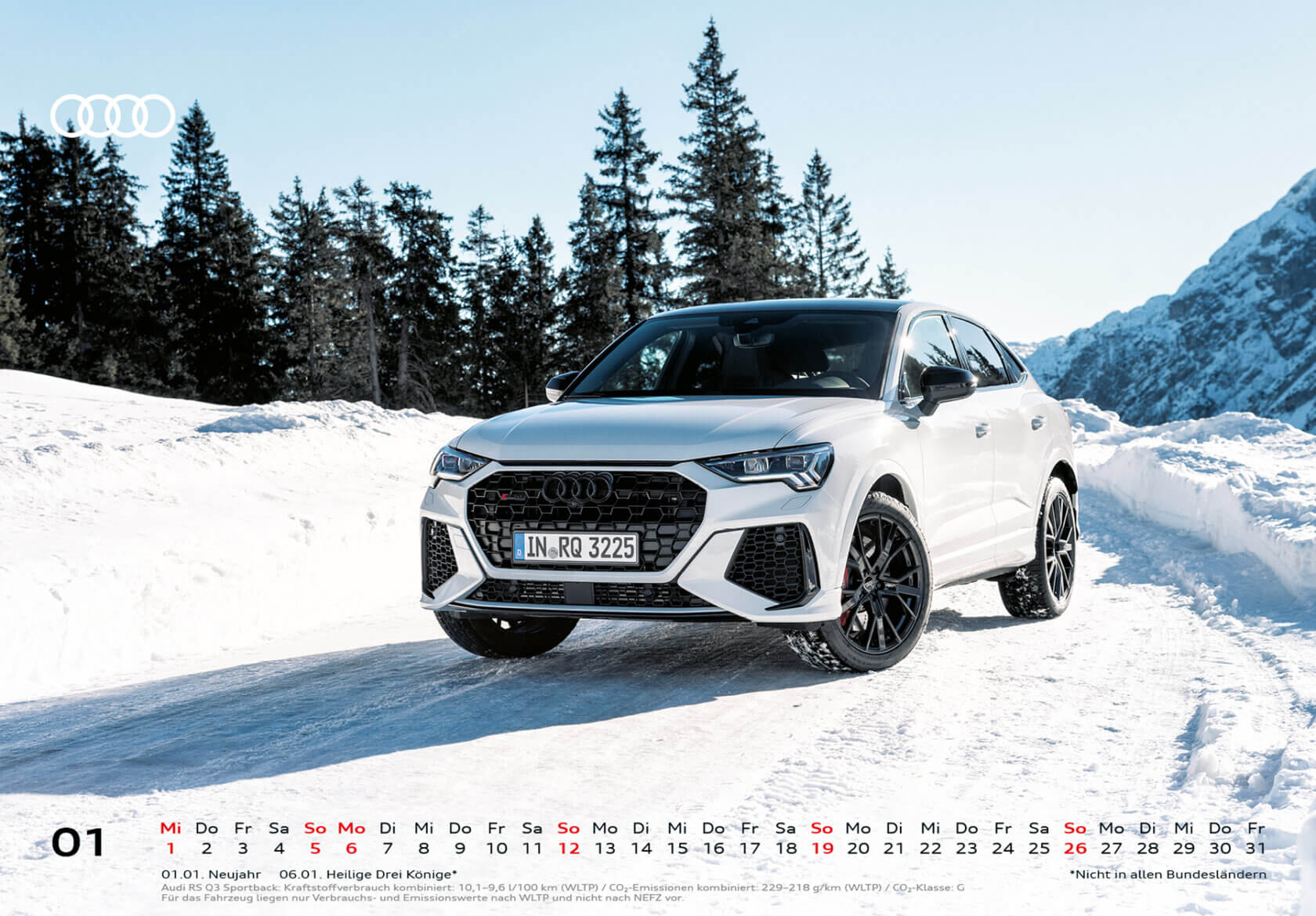 Audi Tischkalender 2025 - Januar